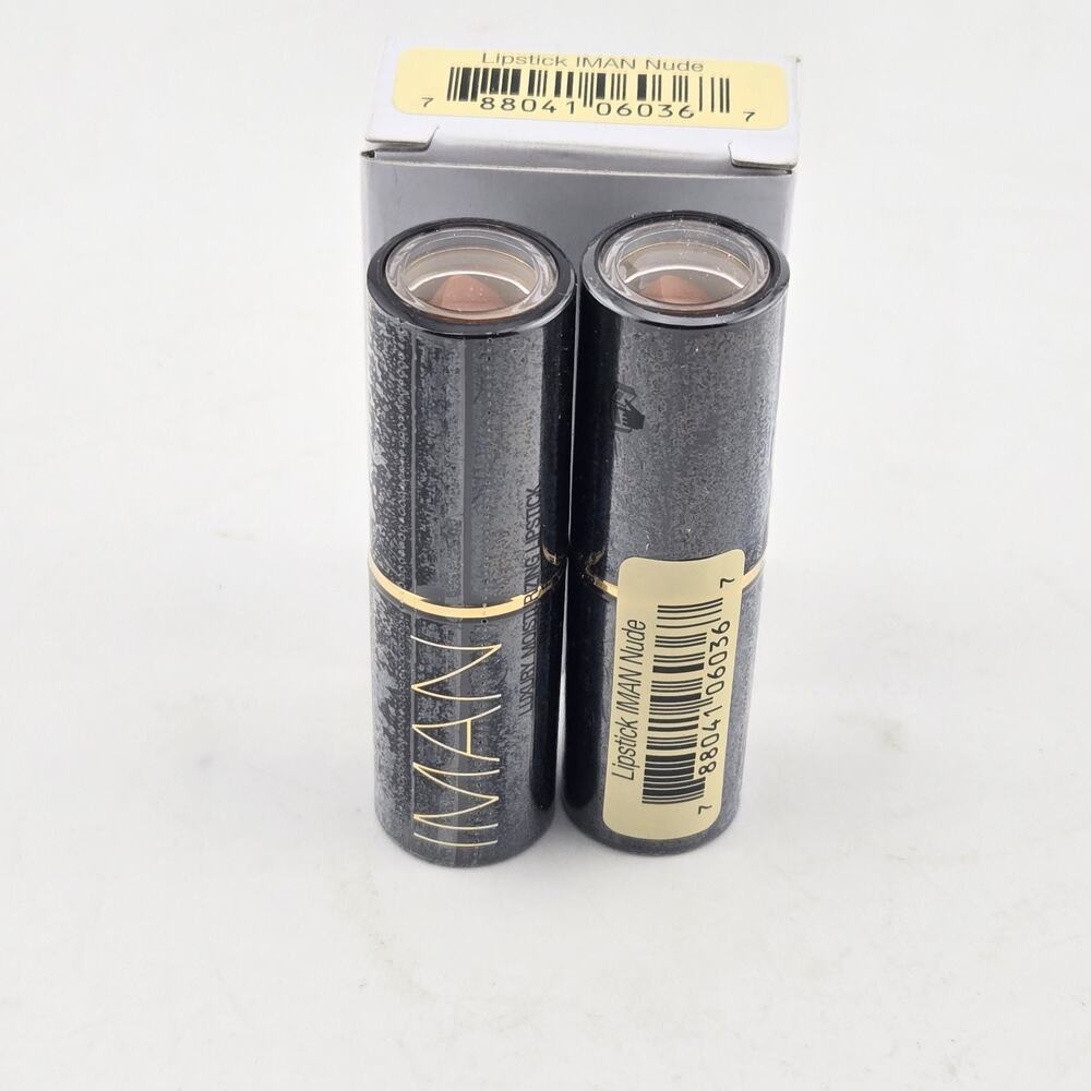 IMAN Luxury Moisturizing Lipstick 598 IMAN NUDE Set Of 2 Full Size 0.13oz New